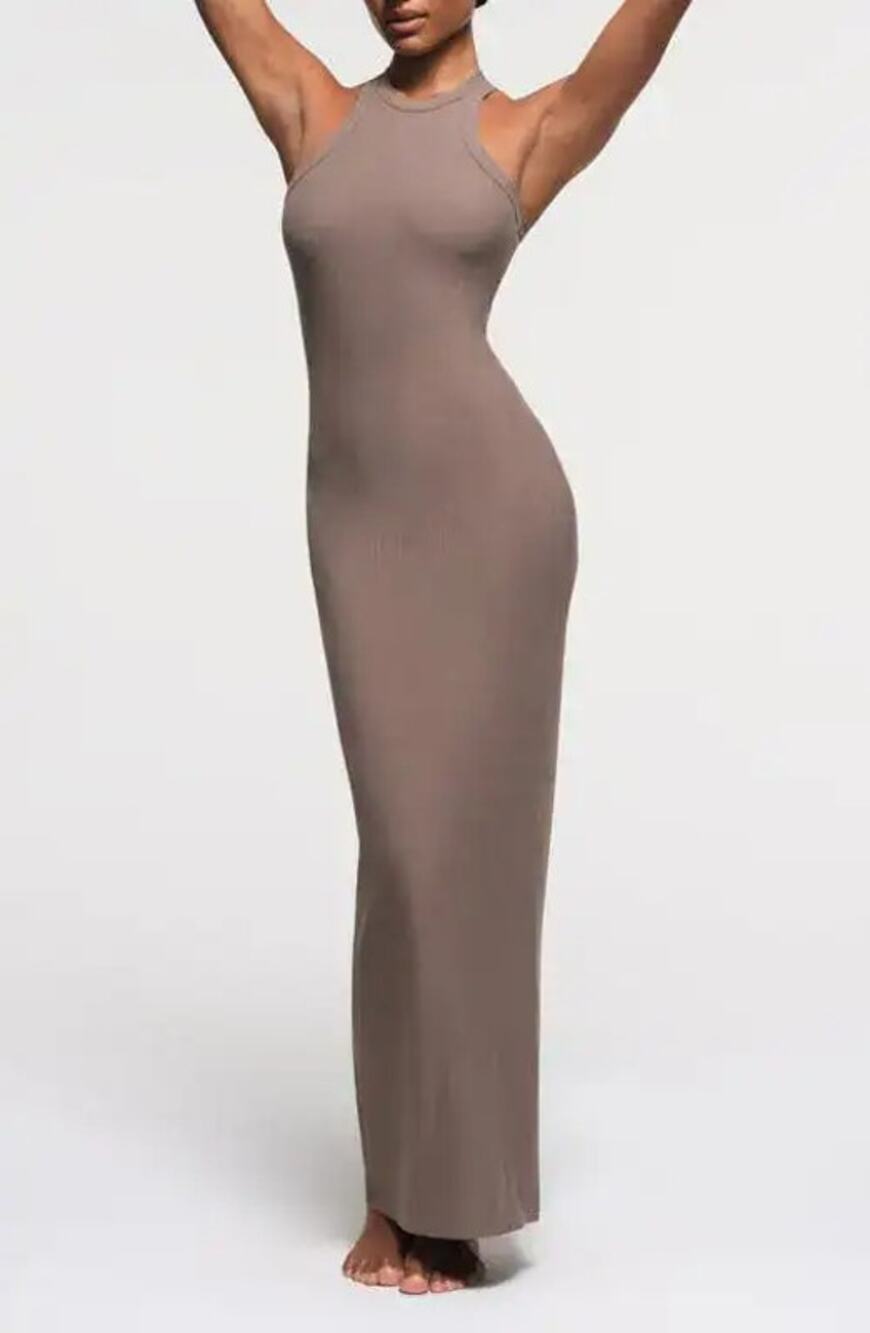 Skims Amethyst Iconic Soft Modal Lounge High Neck Tank Ribbed Dress Casual Small